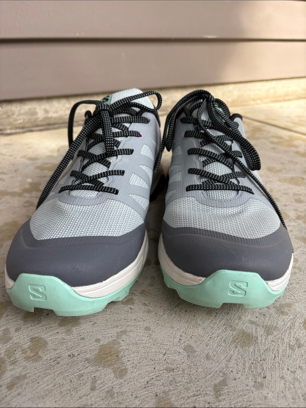 Salomon Grey and Mint Green Athletic Shoes